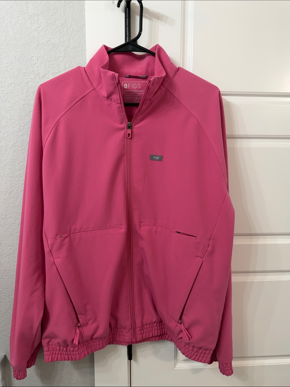 FIGS Hot Pink Zip-Up Jacket